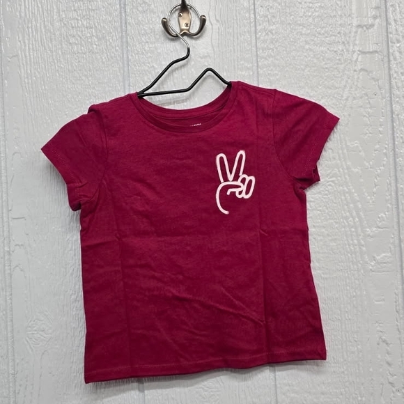 Old Navy Other - Small 6-7 Old Navy Kids Burgundy Peace Sign Tee